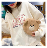 Bear Face Small Round Bag Lolita Girl Cross Body Bag