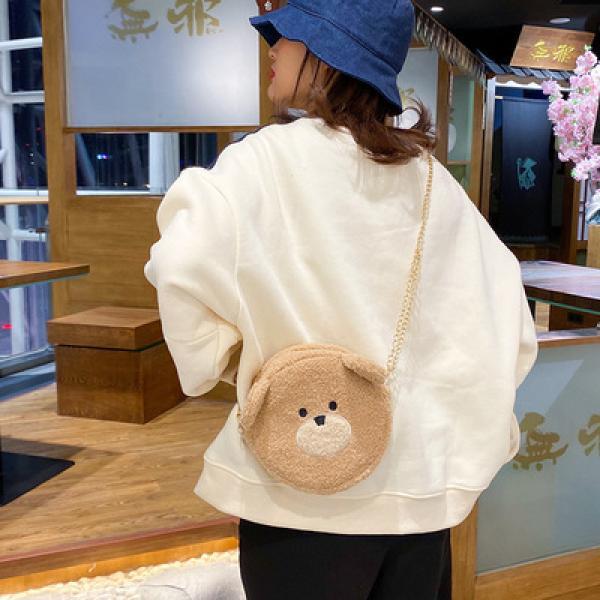 Bear Face Small Round Bag Lolita Girl Cross Body Bag