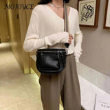 Women Pure Saddle Clutch Handbag Casual PU Leather Shoulder Bag