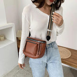 Soft Leather Saddle Shoulder Bag Women Crossbody Chest Pack