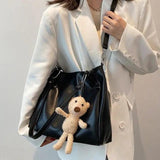 Women's Large Capacity Tote Bag High Street Casual PU Leather Handbag