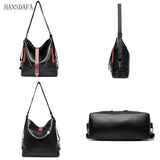 Women Backpack Handbag Large Capacity Casual Shoulder Bag Rivet Tote
