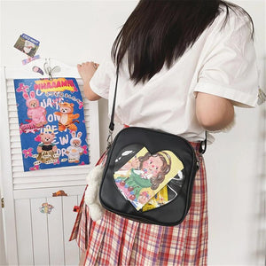Heart Shaped PU Leather Shoulder Bag for Women
