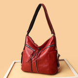 Women Leather Handbags Soft Large Capacity Tote Bags High Female Shoulder Bags
