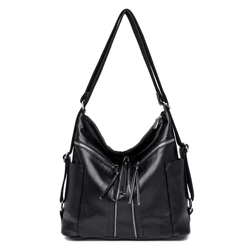 Women Leather Handbags Soft Large Capacity Tote Bags High Female Shoulder Bags