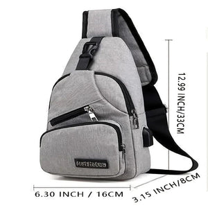 Men's Chest Bag Canvas Messenger Bag Large Capacity Oxford Cloth Shoulder Bag