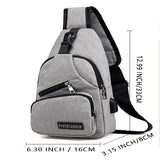 Men's Chest Bag Canvas Messenger Bag Large Capacity Oxford Cloth Shoulder Bag