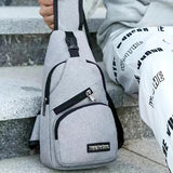 Men's Chest Bag Canvas Messenger Bag Large Capacity Oxford Cloth Shoulder Bag