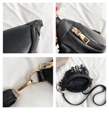 Spring Small Waist Pack PU Leather Dumpling Shaped Handbag Tassel Chest Bag