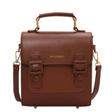 Retro PU Leather College Backpack for Teenage Girls