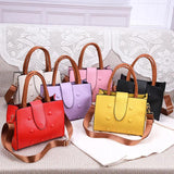 Retro Solid Crossbody Handbag Totes Women Casual PU Leather Shoulder Purse