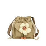 Small Canvas Crossbody Bag for Women Handbag Flower Messenger