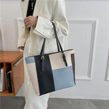 Panelled Shoulder Bags Women High PU Leather Underarm Handbag Plaid Trending