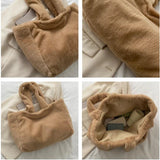 Winter Plush Shoulder Shopper Bag Women Large Tote Fluffy Fur Soft Fabric Handba