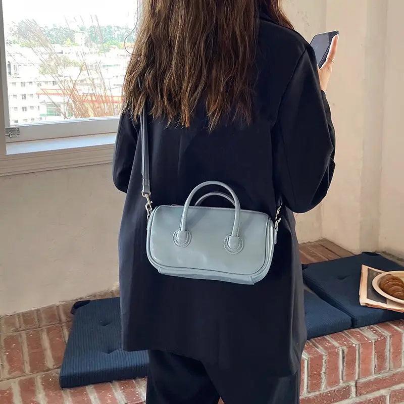 Casual Shoulder Bags Women Square Preppy Students Solid Underarm Waterproof PU L