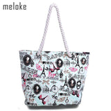 Style Towers Canvas Shoulder Bags Cotton Strap Travel Beach Shopping Bags