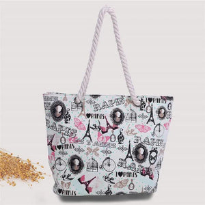 Style Towers Canvas Shoulder Bags Cotton Strap Travel Beach Shopping Bags