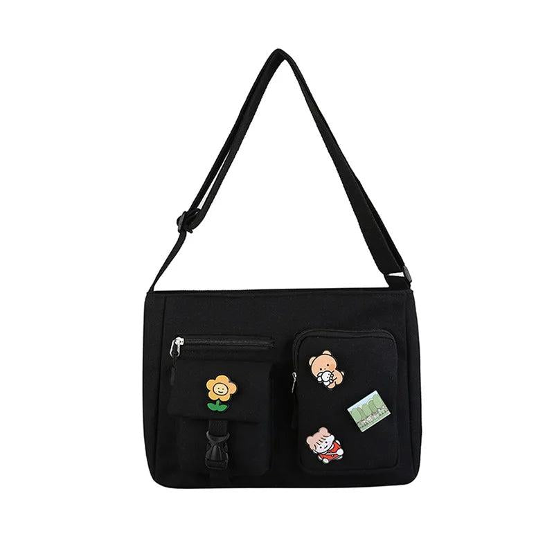 Canvas Shoulder Crossbody Bags for Women Large Satchel Messenger Handbag