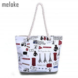 Printed Trees Canvas Shoulder Bags Large Beach Holiday Tote