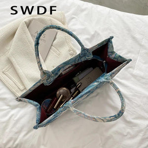 Letter Printing Handbag High-Capacity Shoulder Bags Tote Cross