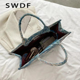 Letter Printing Handbag High-Capacity Shoulder Bags Tote Cross