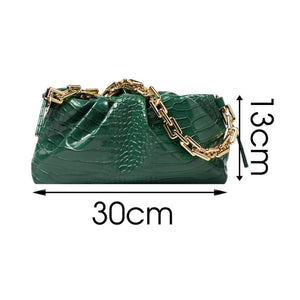 Crocodile Pattern Handbag Chain Crossbody Bag