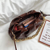 Crocodile Pattern Handbag Chain Crossbody Bag