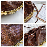 Crocodile Pattern Handbag Chain Crossbody Bag