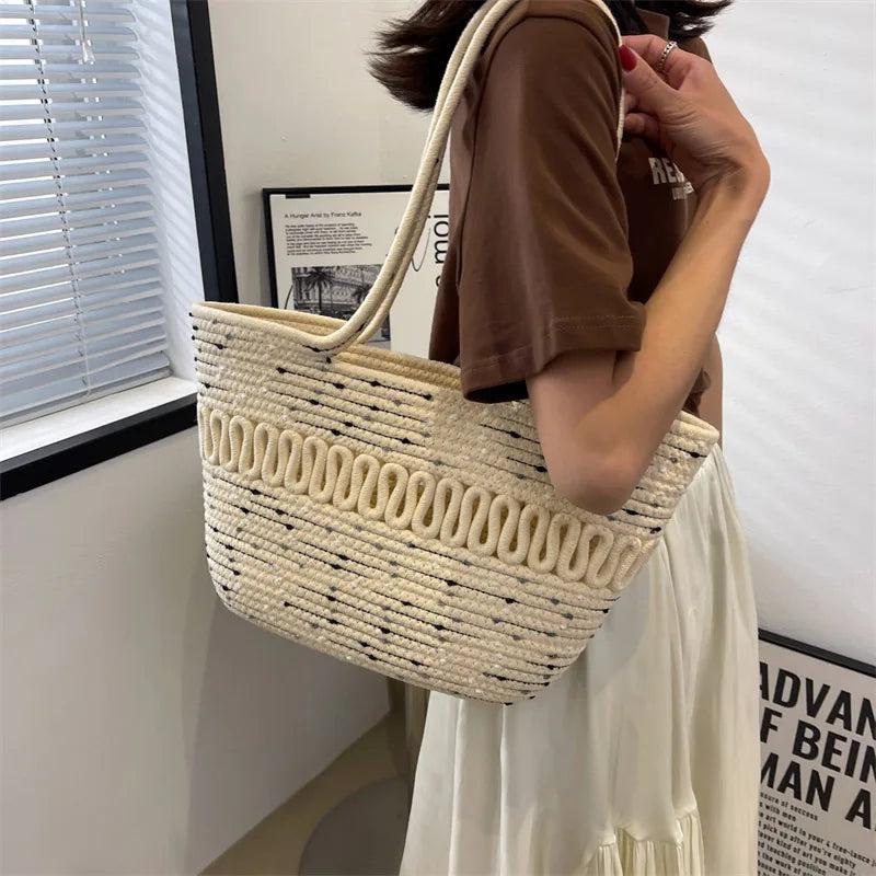 Bohemia Woven Straw Shoulder Bag for Women Ladies