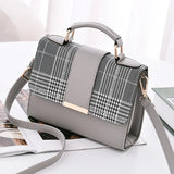Plaid Flap Women Covered Bag PU Leather Cross Handbag