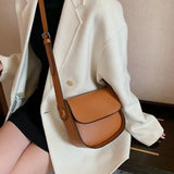 Spring Small Square Saddle Bag PU Leather Retro Lady Handbag