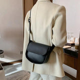 Spring Small Square Saddle Bag PU Leather Retro Lady Handbag