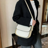 Spring Small Square Saddle Bag PU Leather Retro Lady Handbag