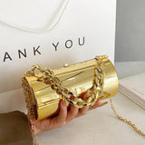 Acrylic Transparent Chain Clutch Handbag Silver Purse