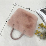 Women's Faux Fur Shoulder Bag Winter Plush Tote Clutch