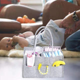 Portable Baby Diaper Organizer Handbag Felt Nursery Storage Basket