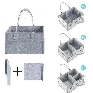 Portable Baby Diaper Organizer Handbag Felt Nursery Storage Basket