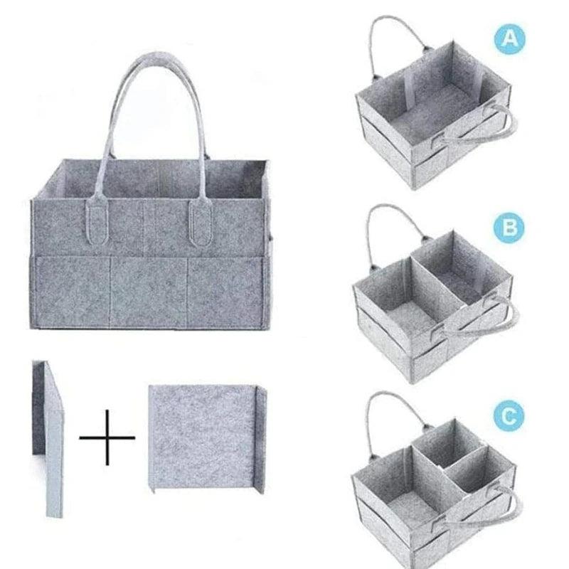 Portable Baby Diaper Organizer Handbag Felt Nursery Storage Basket