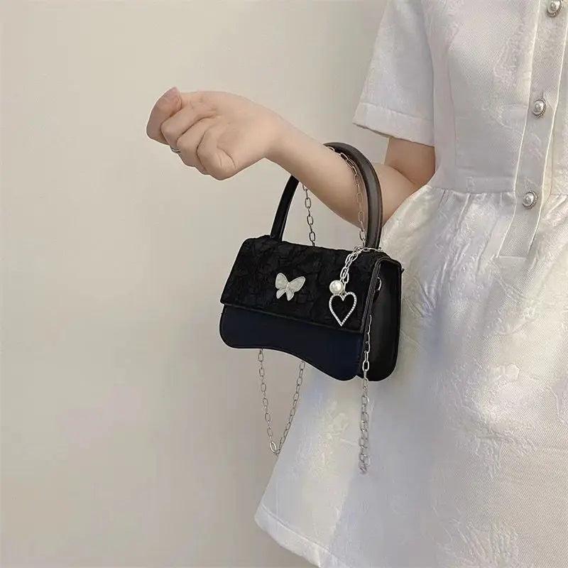 Bow Clutch Purse Ladies Pu Leather Tote Handbags Hot Girls Chains Messenger Bags