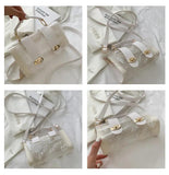 Graffiti Shoulder Bag for Women PVC Transparent Small Handbag