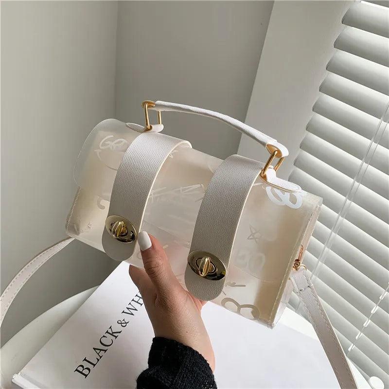 Graffiti Shoulder Bag for Women PVC Transparent Small Handbag