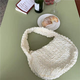 Polyester Fiber Casual Tote Handbag Large Capacity Shoulder Bag