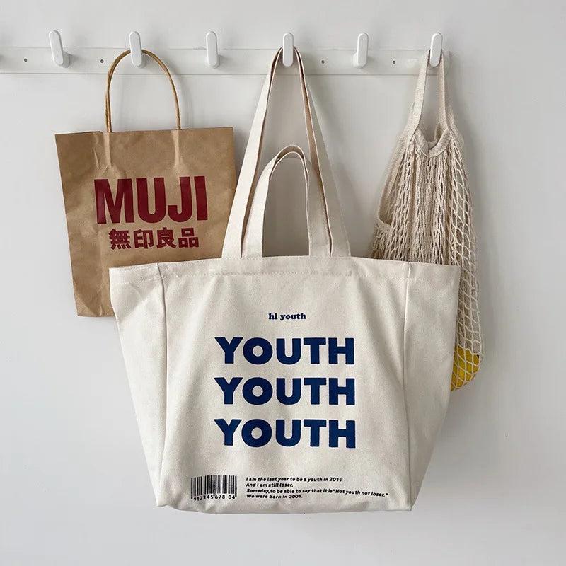 Women's Canvas Tote Bag Shoulder Schoolbag