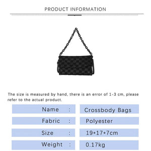 Women Shoulder Bag Plaid Bagcrossbody Chain High-Quality Handbag