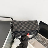 Women Shoulder Bag Plaid Bagcrossbody Chain High-Quality Handbag