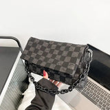 Women Shoulder Bag Plaid Bagcrossbody Chain High-Quality Handbag