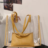 Summer Clear PVC Shoulder Bag Women Beach Shopping Bag