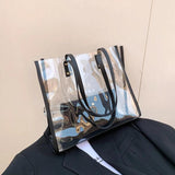 Summer Clear PVC Shoulder Bag Women Beach Shopping Bag