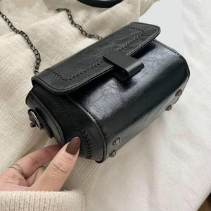 Vintage PU Leather Shoulder Messenger Bag Chain Crossbody
