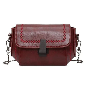 Vintage PU Leather Shoulder Messenger Bag Chain Crossbody